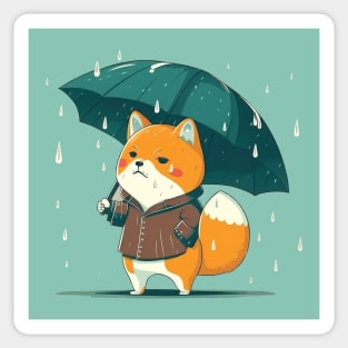 Shiba Inu In The Rain Sticker